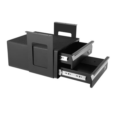 2 Drawer 13" Lockable Under Desk Drawer Organizer Slide-out Drawer Home Office