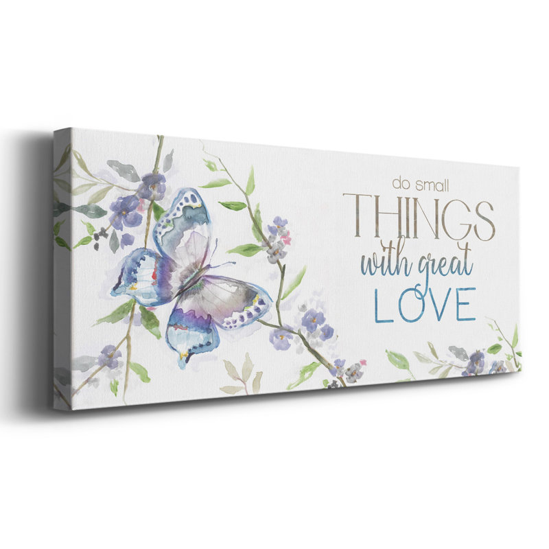 «Small Things, Great Love on Canvas», art textuel, H 20 po x l 50 po x P 1,5 po