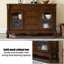 Buffet merisier massif + bois manufacturé + verre-1243170460-1243170458