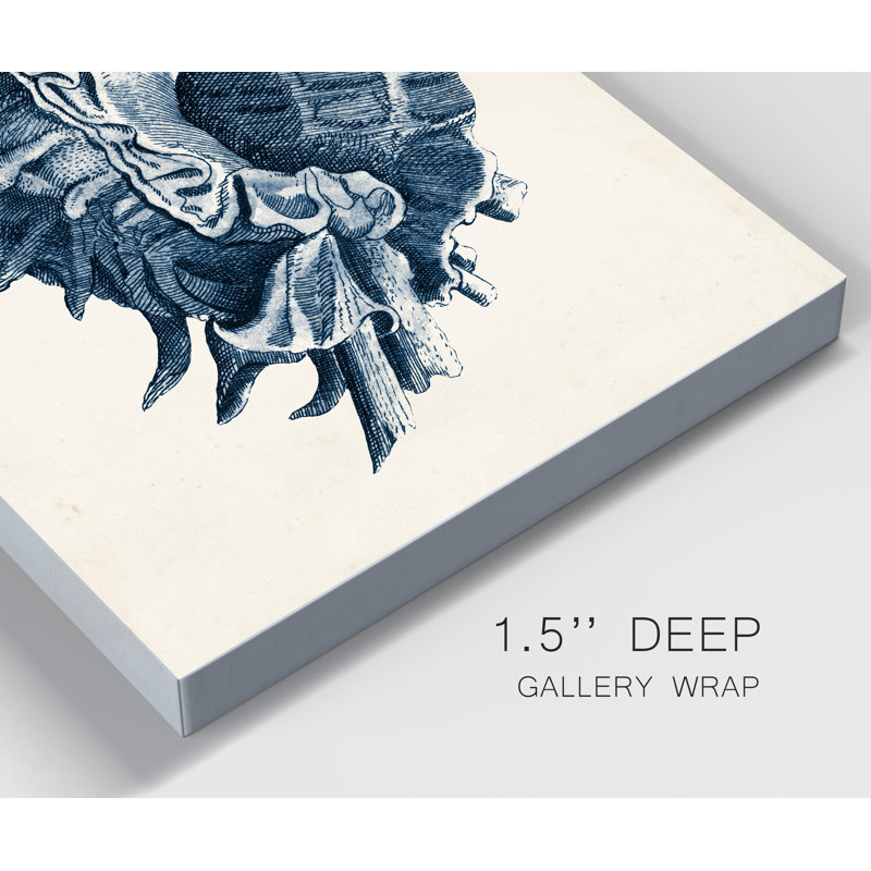 «Coastal Collection in Indigo I», reproduction d'art sur toile tendue, H 12 po x l 8 po x P 1 po