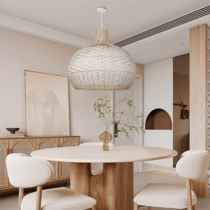 Aribella 1 - Light White Dome Pendant, 78.74" H x 15.75" W x 13.78" D