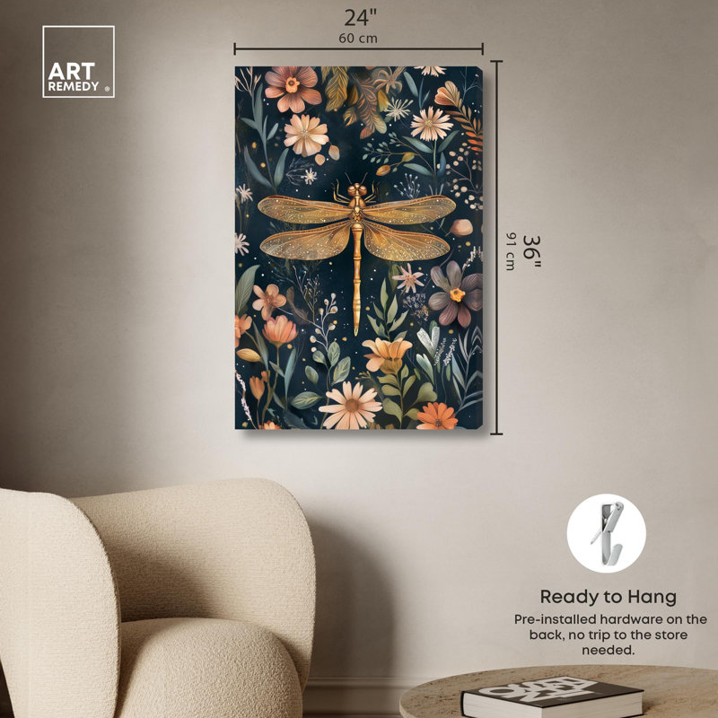 Décoration botanique sur toile Ruby Reed Rider III par Art Remedy, H 36 po x l 24 po, Toile tendue