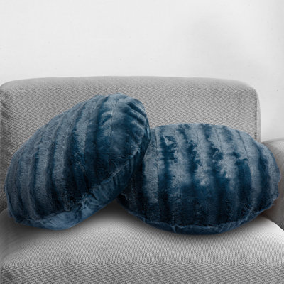 Textured Faux Fur Throw Pillow