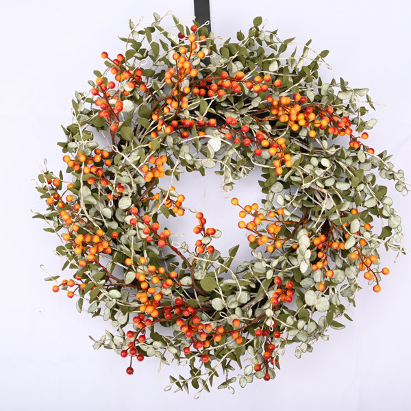 The Holiday Aisle® Handcrafted Faux Eucalyptus 24'' Wreath & Reviews ...