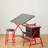 Drafting Table Red With Stool