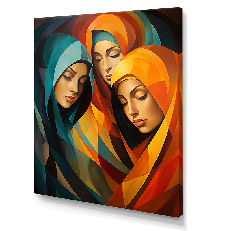 Jaune et orange, prière de l'islam, culture 4 - Art mural, Toile tendue, H 44 po x l 34 po x P 1,5 po