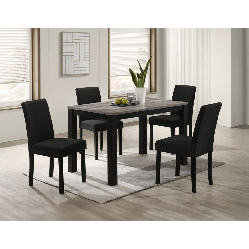 1 pièce Table de salle à manger rectangulaire, Anthracite / Noir