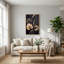 Art mural sur toile feuilles dorées et bronze sur fond foncé-1817059550
