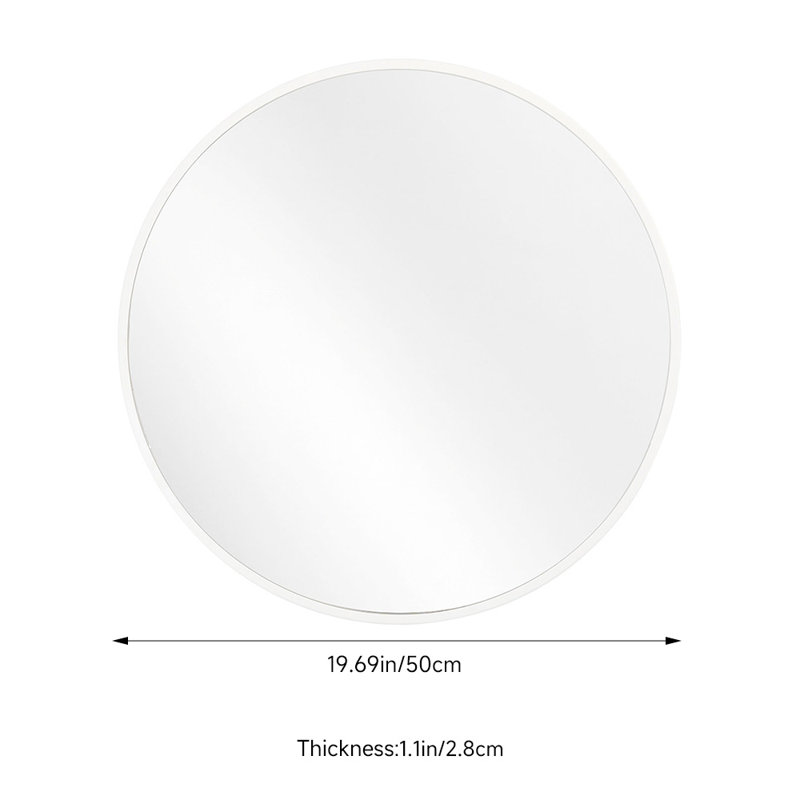 Round Dresser Mirror, White, 50 cm H x 50cm W