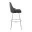 Tabouret de bar pivotant à hauteur fixe avec base en métal chromé et revêtement en similicuir noir - ensemble de 2
