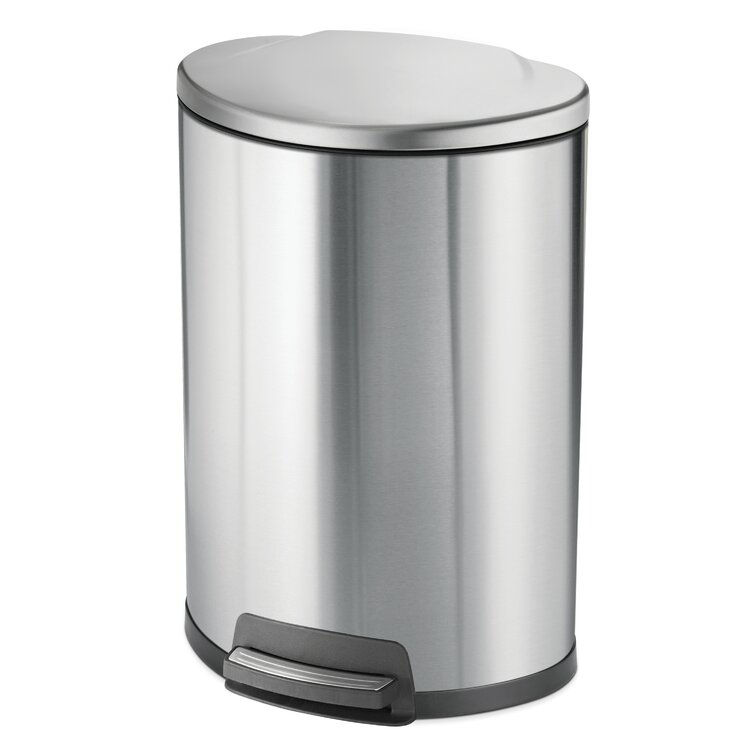 Tramontina 13 Gallon Stainless Steel Step Can - Stainless Steel (Red)