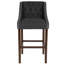 Tabouret de bar transitionnel en noyer capitonné avec garniture cloutée-746023959-750917133