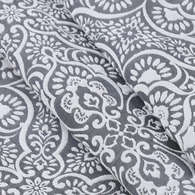 Ensemble de couvre-lit matelassé toutes saisons 3 pièces Nile Mills Everbloom, Floral gris anthracite, Lit double