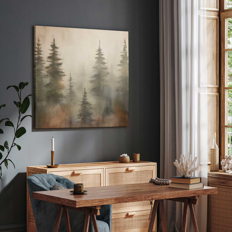 «Foggy Warm Forest II», reproduction sur toile, Toile tendue, H 12 po x l 12 po x P 1,25 po, 1