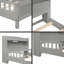 Grey Twin Pine Wood Bed with Bookcase Headboard, LED Motion Sensor Light & Guardrails-354515704-354515707