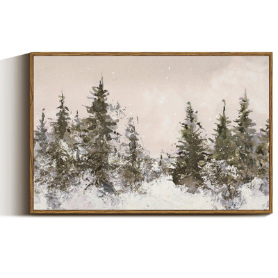 Framed Canvas Wall Art, Large Vintage Christmas Picture Decor Indoor, 16x24in