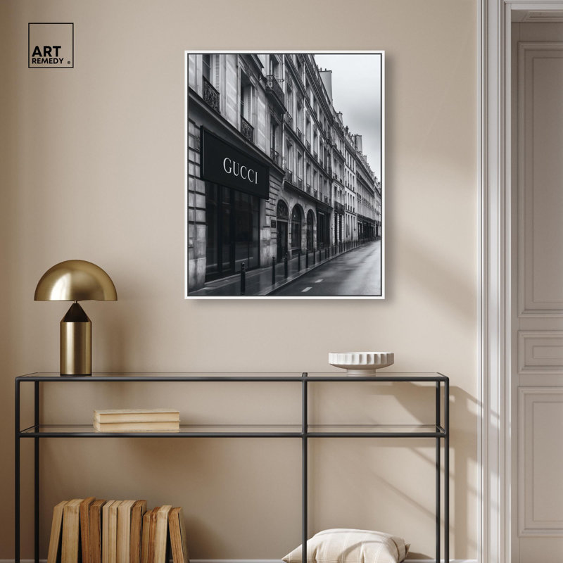 Paris Paris, H 31 po x l 25 po, Cadre flottant blanc