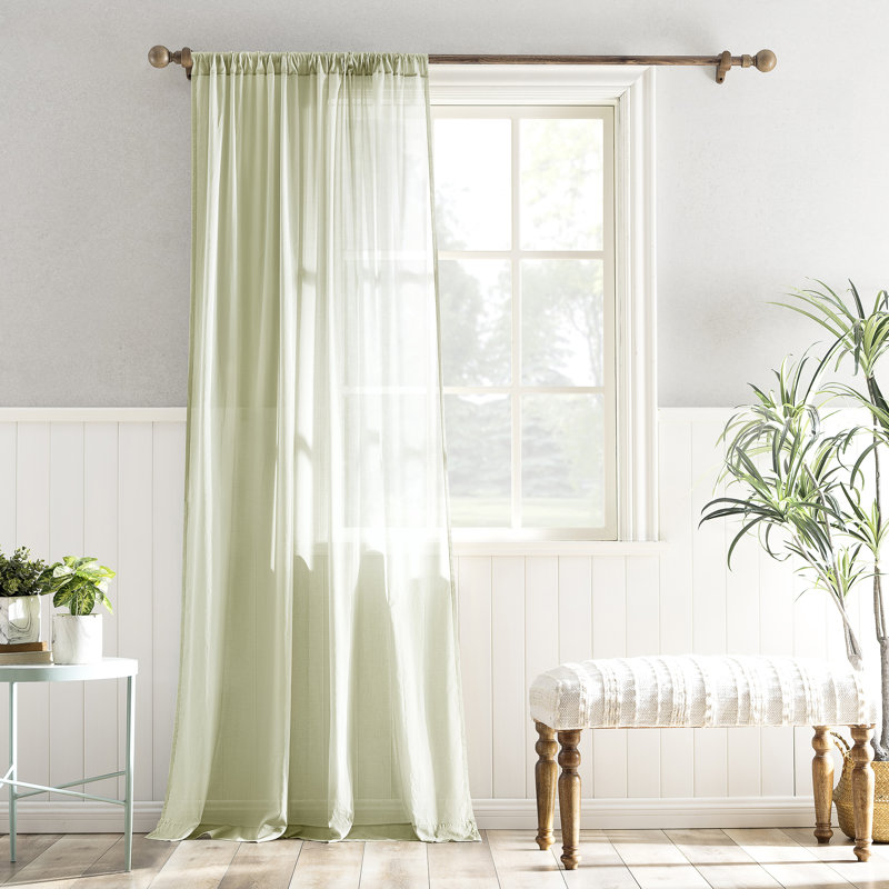 Rideau 100% coton avec passe-tringle - Basics by Wayfair ™, L 50 po x L 63 po, Mousse clair
