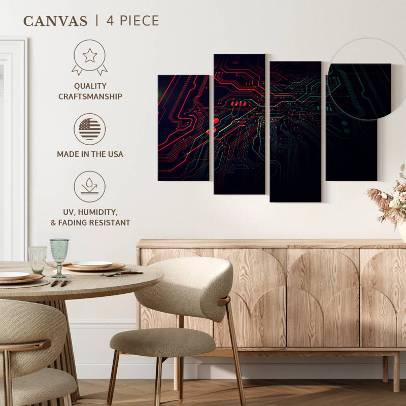 Glowing Circuit Board, 22" H x 36" W