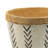 Set Of 2 Cement Planters With V Pattern, L:D10x8" S:D8