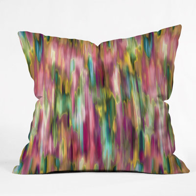 Ninola Design Iridiscent Lines Floral Throw Pillow