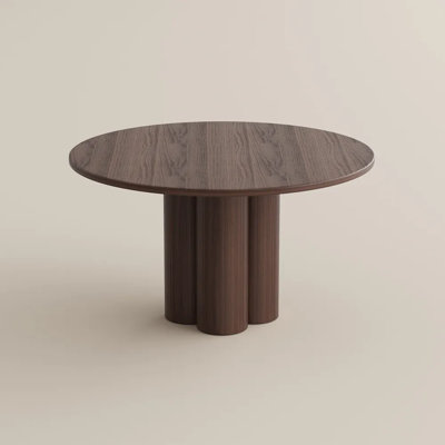 47" Mid-Century Modern Round Wood Dining Table