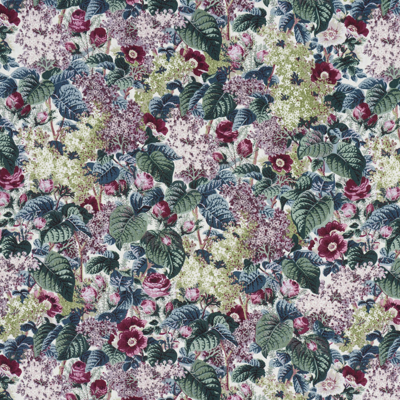 Flora's Fleurs Fabric, Plum