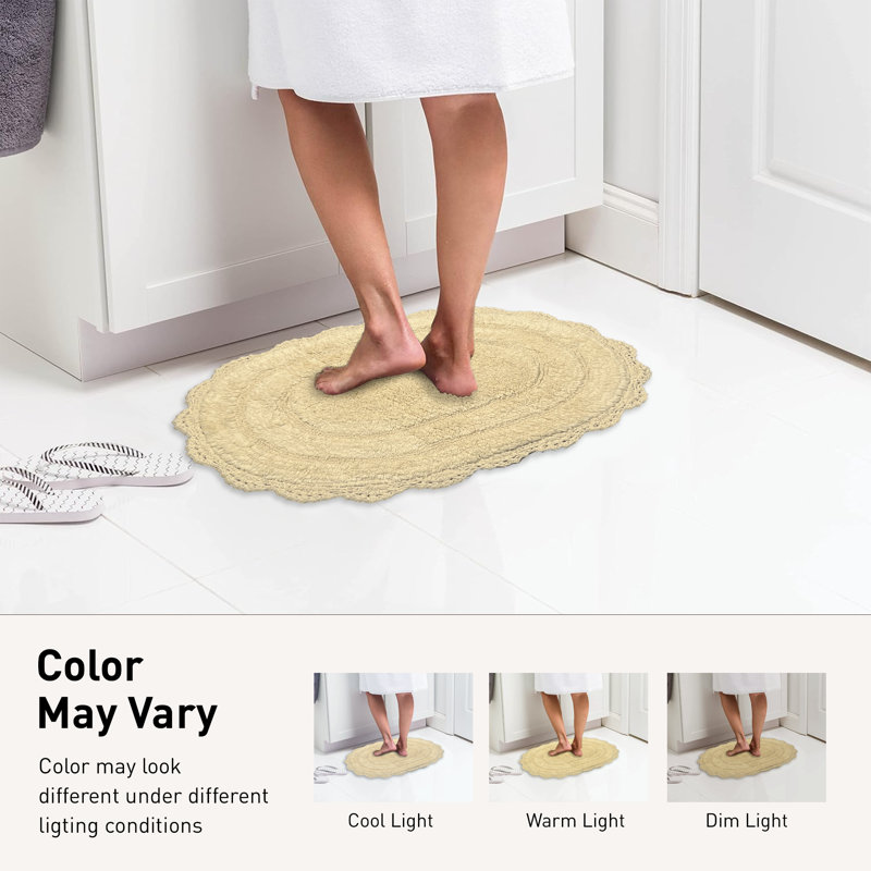 Tapis pour salle de bain Crouseville, Jaune clair