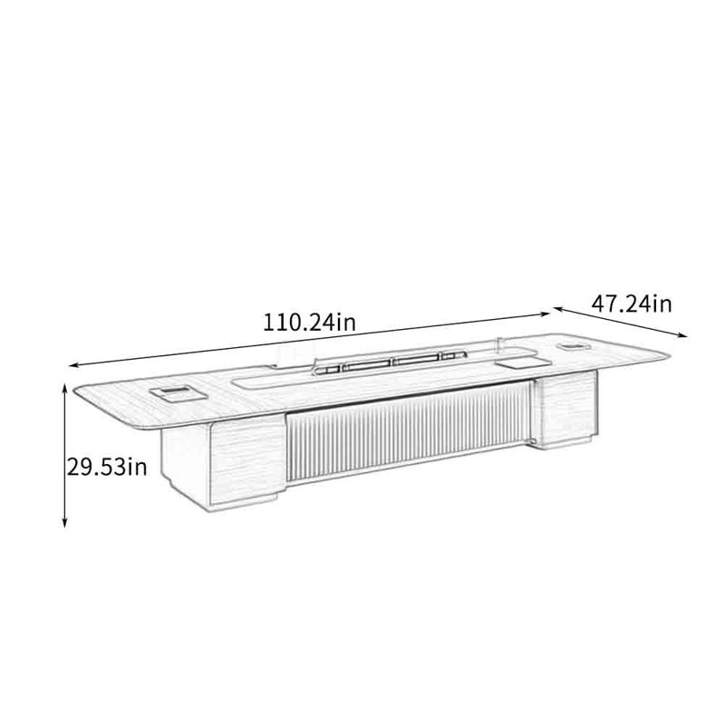 Grande table de conférence Modern Luxury, H 29,53 po x L 110,24 po x l 47,24 po