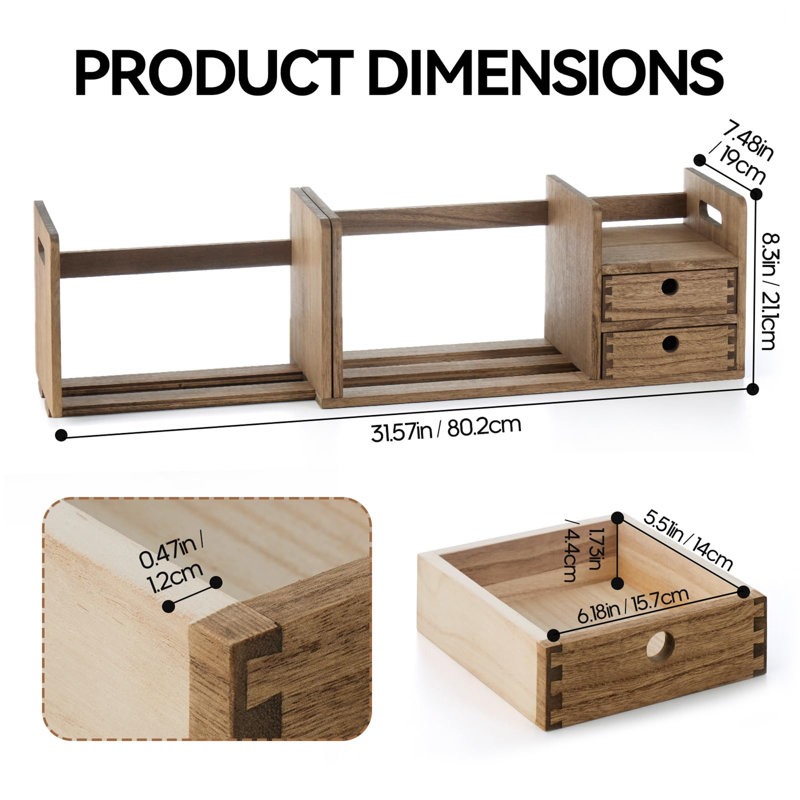 Manufactured Wood Desk Organizer, Brown