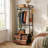 Freestanding Clothes Rack, Reinforced Metal Frame, Multi-Functional Storage Shelves & Smooth Pull-Out Drawers, Extra Side Hanging Hooks, Suitable For Bedroom, Closet