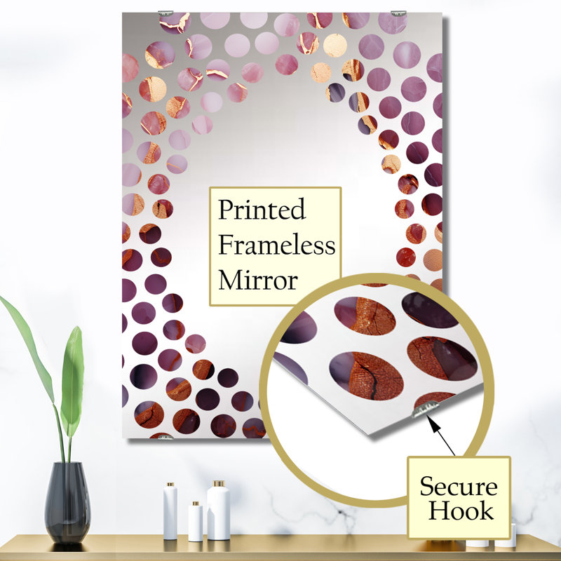Popham - Décoration murale miroir en marbre abstrait, 40 po x 30 po, Popham