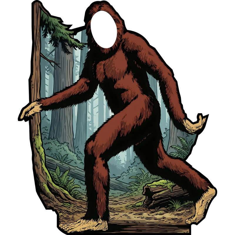 SS11387 Bigfoot Big Sasquatch debout en carton découpé debout