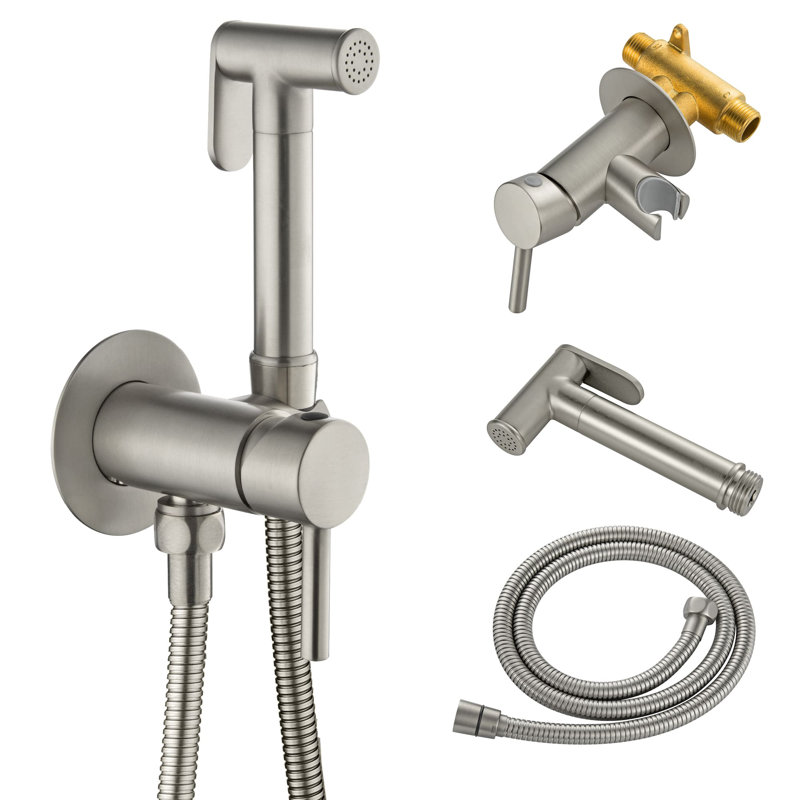 Single Hole Horizontal Bidet Faucet, Brushed Nickel