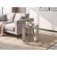 Table de bout ronde de luxe avec plateau en verre trempé transparent à 2 niveaux et structure en acier inoxydable argenté, table d'appoint moderne