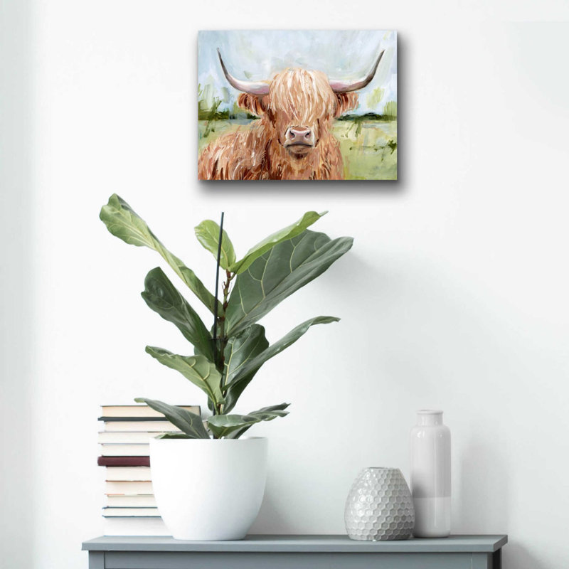 «Highland Grazer II» par Victoria Borges, art mural en verre acrylique, H 12 po x l 16 po x P 0,13 po