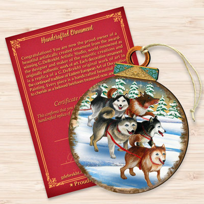 Tidaholm 5.5'' Wood Animals Ball Ornament