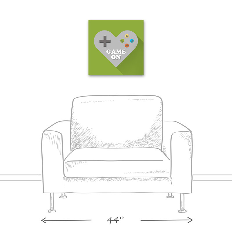 « game on cardiaque controller », art sur toile Arlyn, H 16 po x l 16 po x P 1,25 po