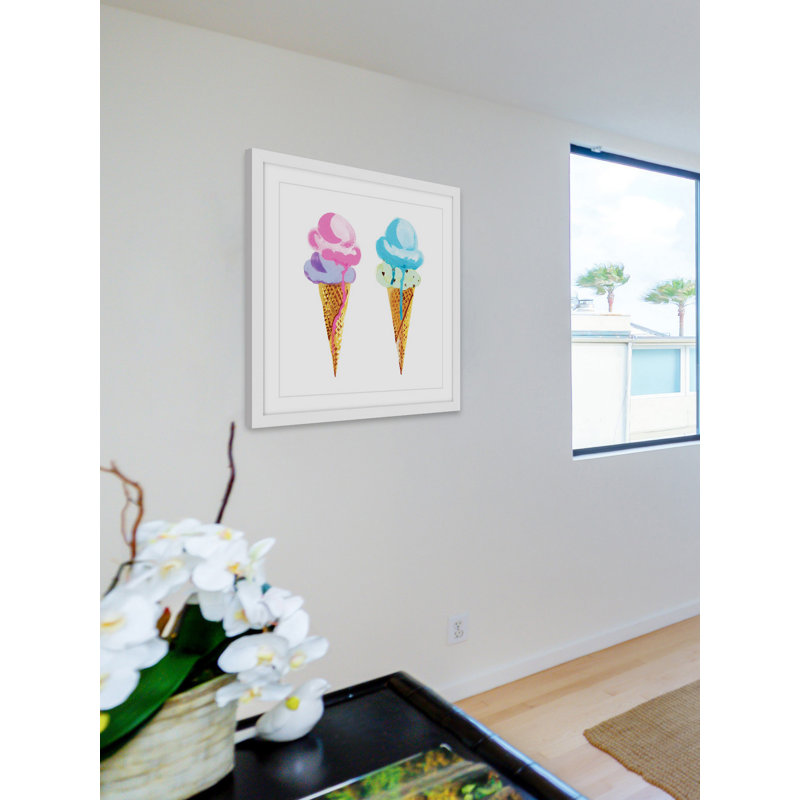 « ice crème » par molly rosner, reproduction d’art encadrée, 18 po H x 18 po L x 1,5 po D