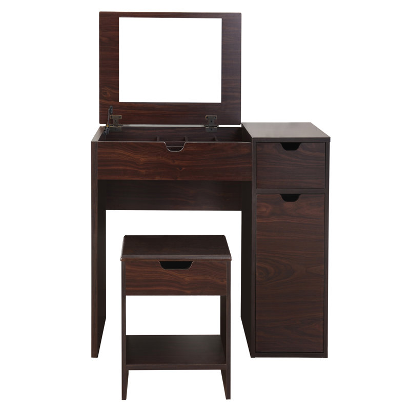 Smariti Vanity Set with Mirror & Stool | Ebern Designs