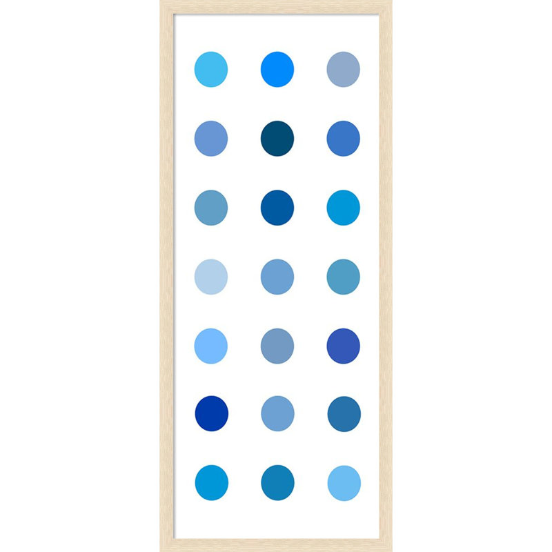  Tableau d'affichage encadré en tissu, "Circle Seven Blue" par Karl Langdon, pour un tableau d'affichage ou une organisation murale