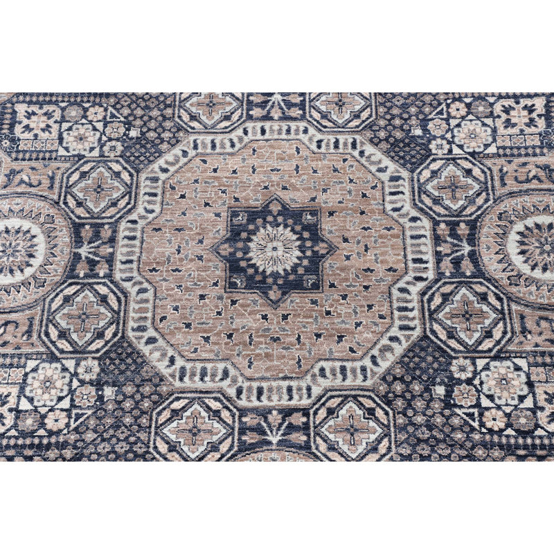 Tapis bleu marine de haute qualité noué à la main, Rectangle 9 pi x 12 pi