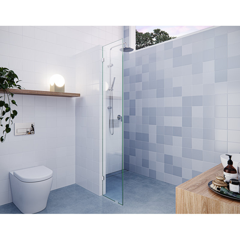Vela 16 in. x 78 in. Fully Frameless Single Fixed Shower Panel, Polished Nickel