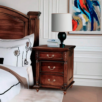 Keen Replicas 50cm W Solid Wood Bedside Table