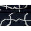 Tapis bleu marine / blanc à motif géométrique en laine tissé à plat à la main