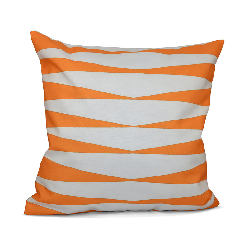 Geometric Reversible Throw Pillow, 18" x 18", Orange
