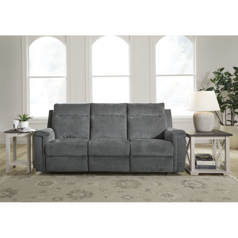 Doux Styles Power Reclining Sofa, Dark Gray