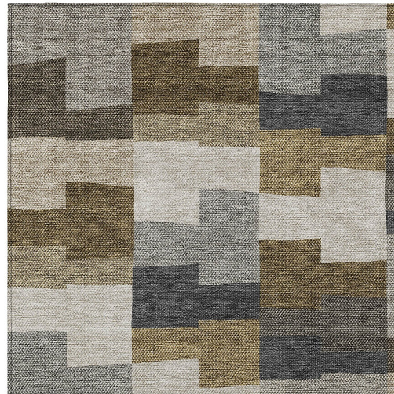 Tapis intérieur lavable extérieur géométrique 3 pi x 5 pi ivoire