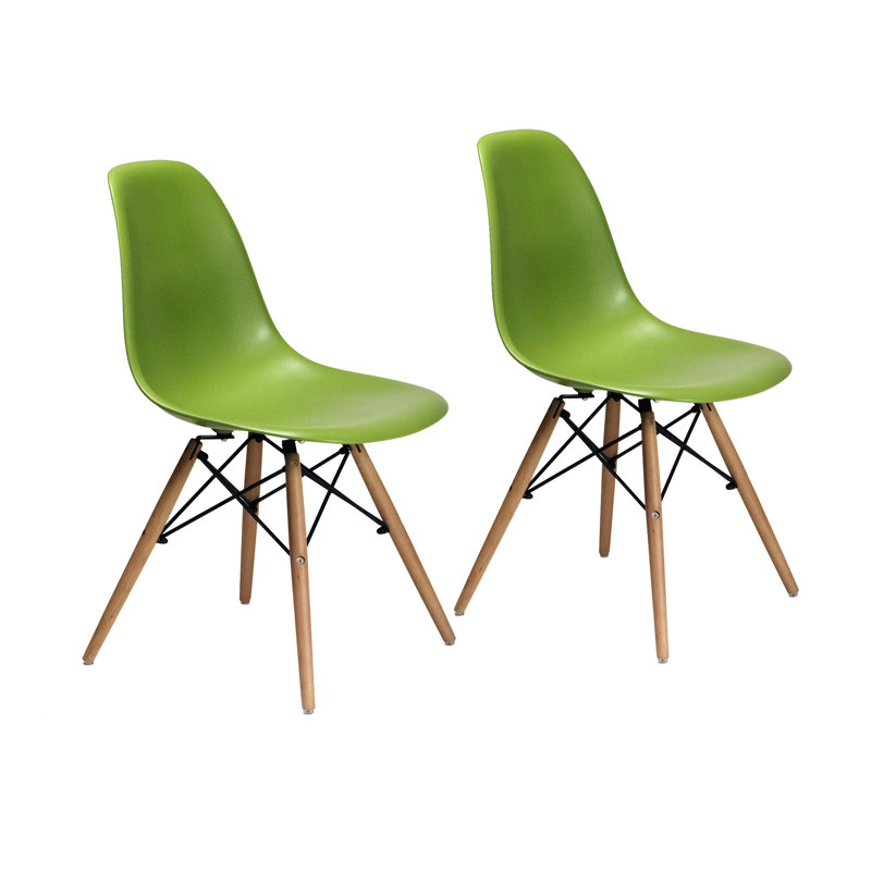 Jordan 16.5'' H Side Chair, Green, Natural