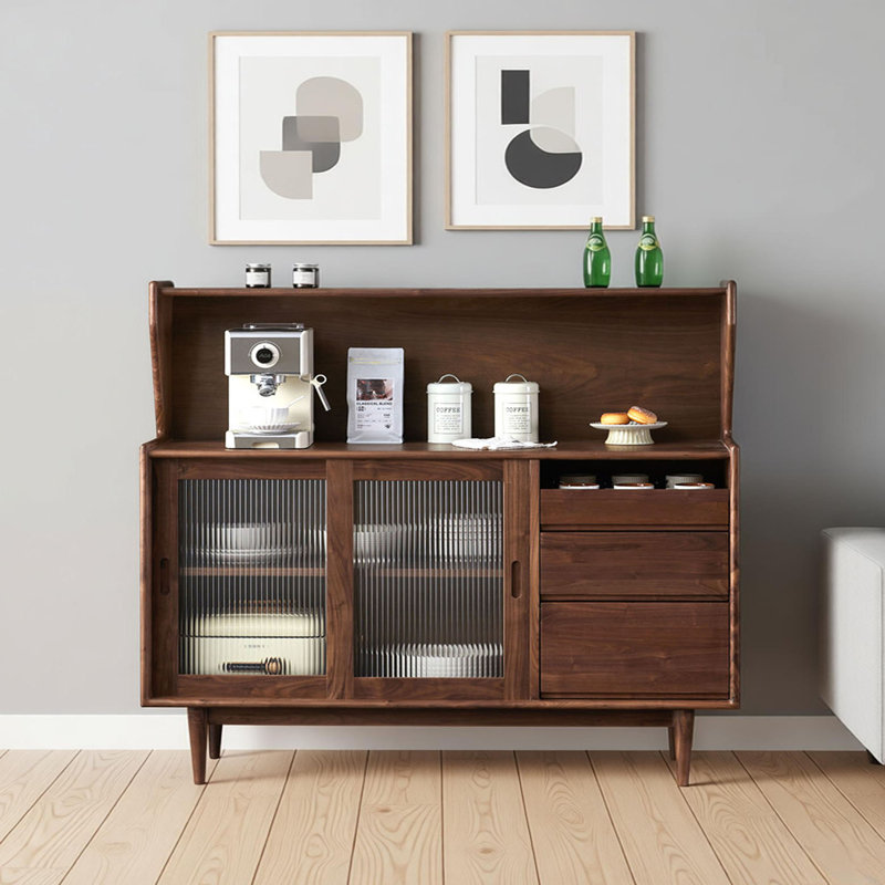 Buffet multifonctionnel en bois massif avec rangement, 49.61" H x 59.05" W x 15.74" D